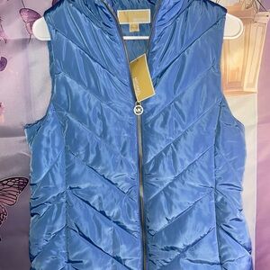 MICHAEL Michael Kors Blue Quilted Puffer Vest - Blueberry